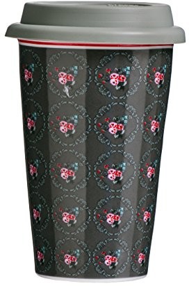 Premier Pippa Mug ciepło podróż, z pokrywką, porcelana/silikonowe, szary, 330 ML 0722872