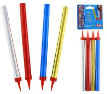 GoDan Fontanna na tort holograficzna 18 cm 4 sztuki