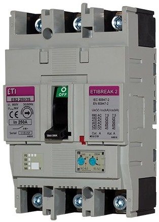 ETI Polam Wyłącznik mocy EB2 160/4S 160A 4-polowy; zdolność zwarciowa: 36kA; montaż na płytę EB2 160/4S 160A 4P