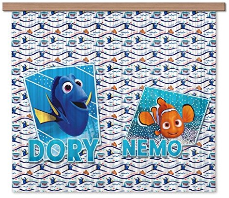 AG Design fcsxl 4369 Disney Nemo, firanka/zasłona, 180x160 cm  2 części: 90x160 cm, materiału, multicolor, 0,1x180x160 cm FCSxL 4369