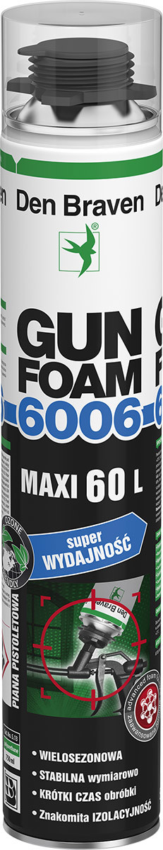 Pianka pistoletowa Gunfoam 6006 825ml 60l. Gratis