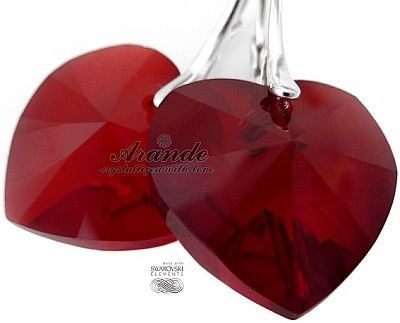 Swarovski Nowe Kolczyki Siam Certyfikat Srebro