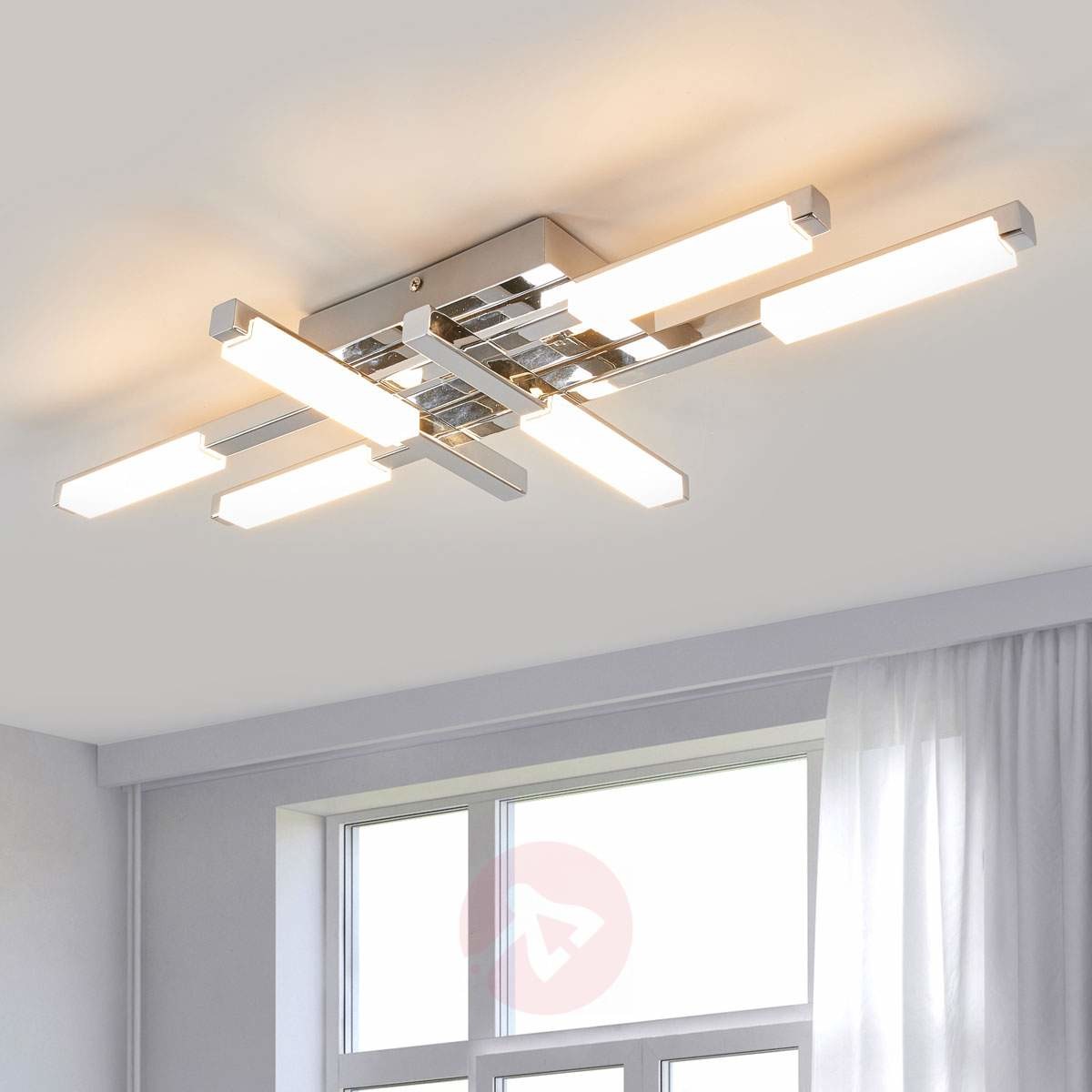 Lindby Nowoczesna lampa łazienkowa 6-krotna chrom w tym LED - Patrik