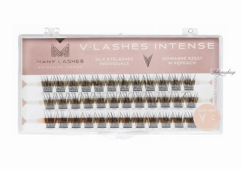 Many Beauty Many Beauty - Many Lashes - V-LASHES INTENSE Silk Eyelashes Individuals - Jedwabne rzęsy w kępkach - C-9mm