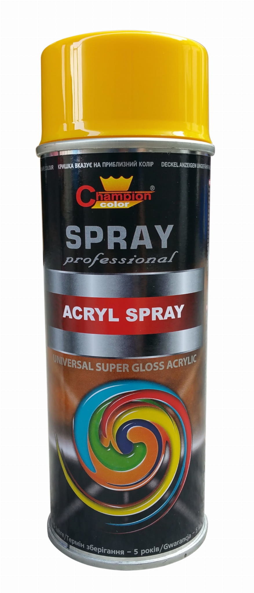 Champion Champion Farba Acryl Super 400ml RAL1023 żółty super połysk aerozol 5905179470829