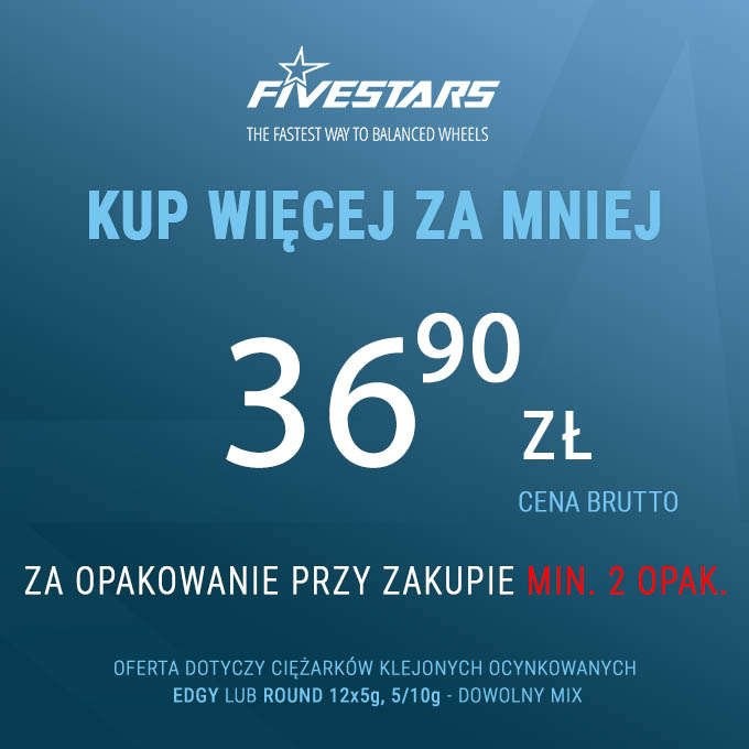 FIVESTARS Opakowanie 100szt ciężarków klejonych 5/10g Round