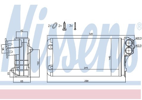 NISSENS Wymiennik ciepła, ogrzewanie wnętrza 73255