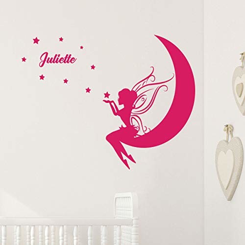 Ambiance Sticker Spersonalizowane naklejki z imieniem | Naklejka na imię - Dekoracja ścienna pokoju dziecięcego | 2 deski 55 x 35 cm i 40 x 30 cm - Fushia SAND_087+col-inc-alfa033