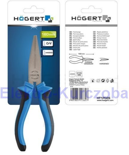 HOGERT Szczypce Płaskie, 160mm, HT1P026,