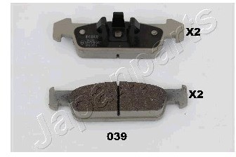 JAPANPARTS Zestaw klocków hamulcowych, hamulce tarczowe PA-039AF