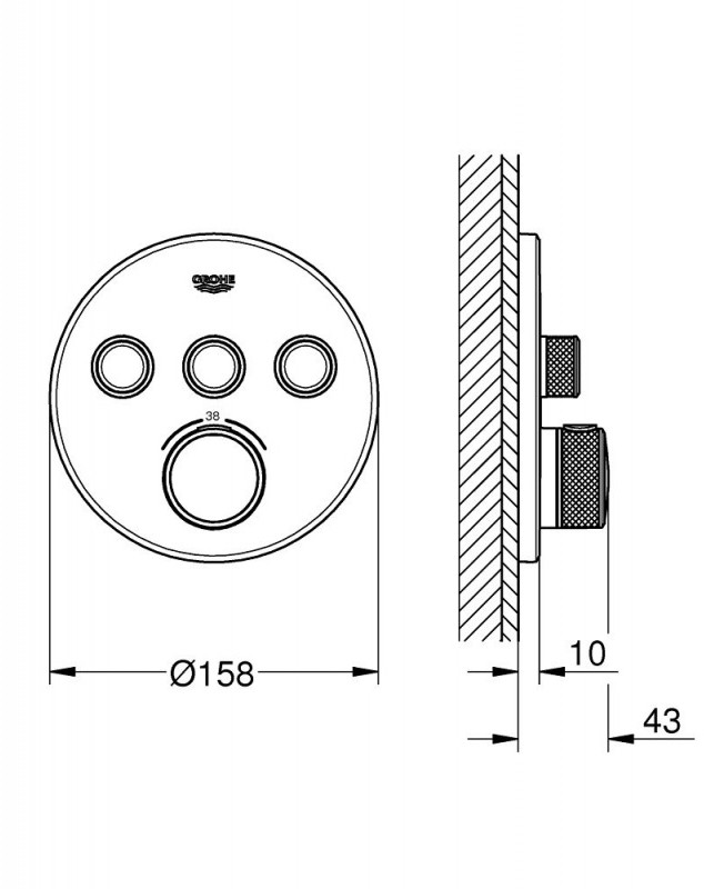 Grohe Grohtherm SmartControl wannowo-prysznicowa hard graphite 29121AL0