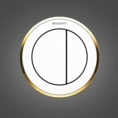 Geberit 116.057.KK.1 TYP 10 116.057.KK.1 Przycisk uruchamiający meblowy do WC dwudzielny pneumatyczny ręczny biały złoty