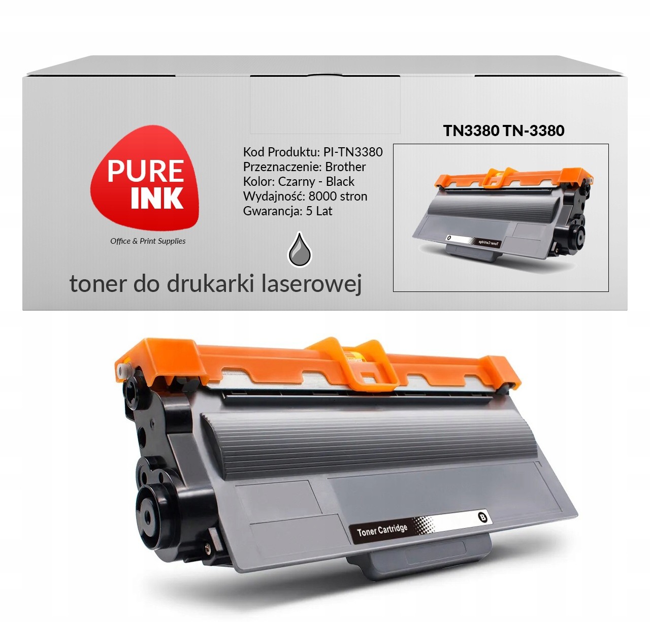 Toner Pureink TN3380 TN-3380 do Brother HL-5450D