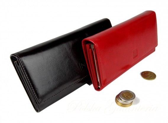 Nicole Portfel Damski Skóra Naturalna Długi Na Klamrę