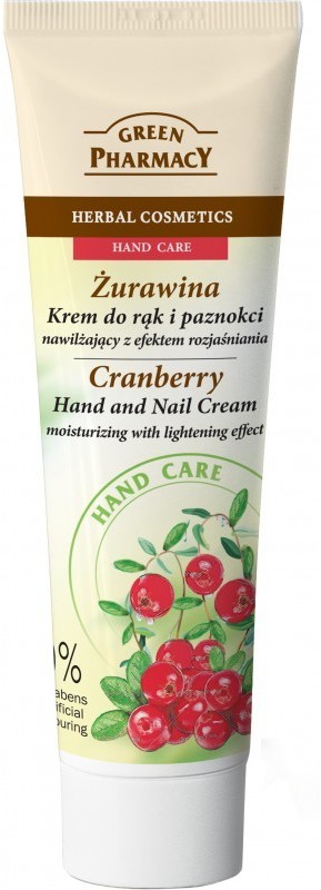 Green Pharmacy KREM DO RĄK I PAZNOKCI NAWILŻAJĄCY Z EFEKTEM ROZJAŚNIANIA ŻURAWINA 100ML