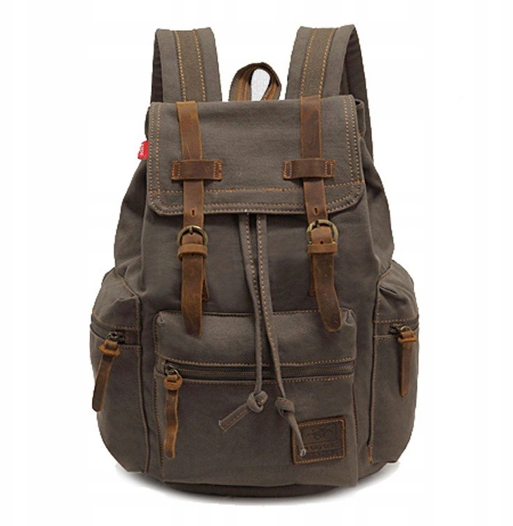 Męski plecak Augur na laptopa płotno vintage khaki