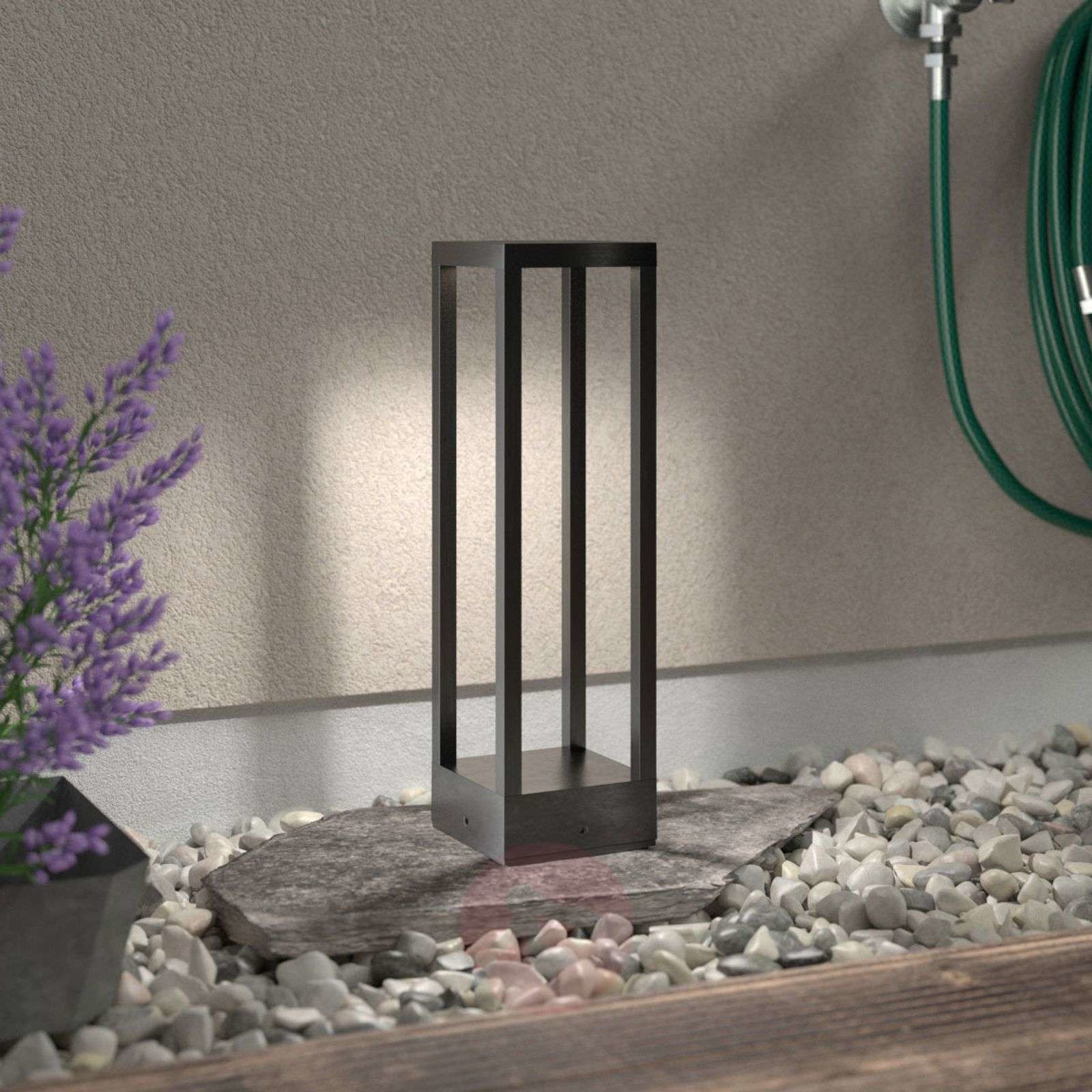 Lampenwelt com Lampa cokołowa LED Carlota, ciemnoszara, 50 cm