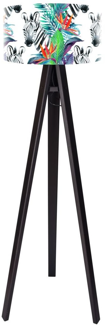 Macodesign Lampa podłogowa Zebra tropiku tripod-foto-414p-cz, 60 W