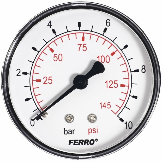 Ferro Manometr Ferro 10 bar fi 63 mm 1/4  Axial M6310A