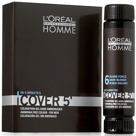 Loreal PROFESSIONNEL Professionnel Homme Cover 5 3X50ML Odcień NR 6 - CIEMNY BLOND