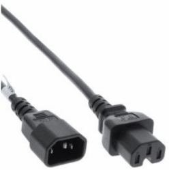 InLine przewód zasilający do przedłużania  warmgeraetestecker tuleja prosta C15 na proste C14  3,0 m  czarna, 16811 °C 16811C