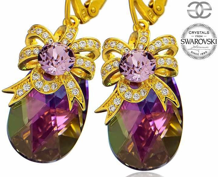 Swarovski NOWOŚĆ KOLCZYKI PARADISE SHINE AURE ZŁOTE SREBRO