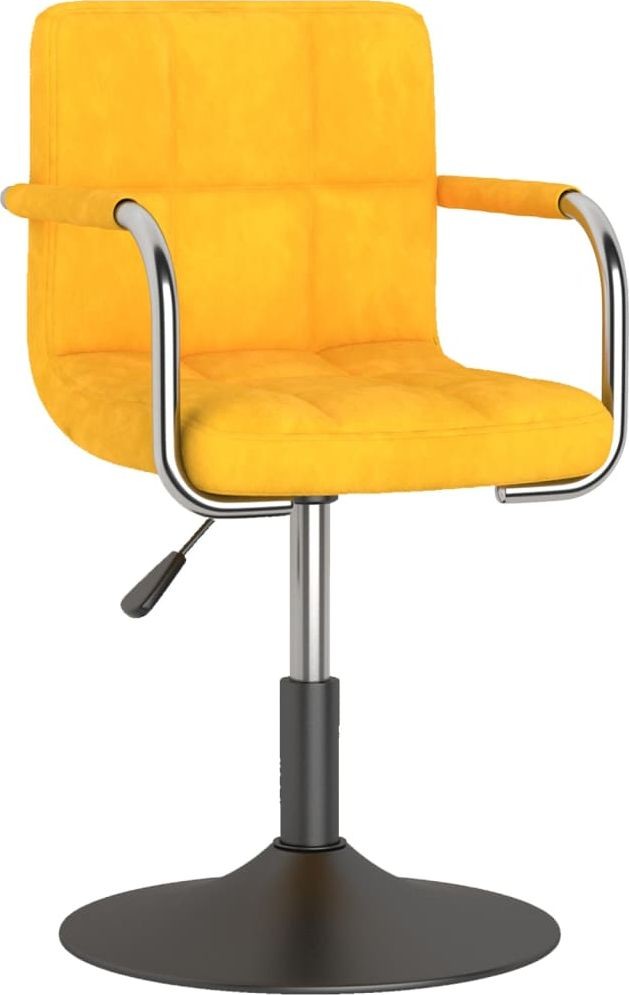 vidaXL Krzesło stołowe musztardowe obite aksamitem 335367