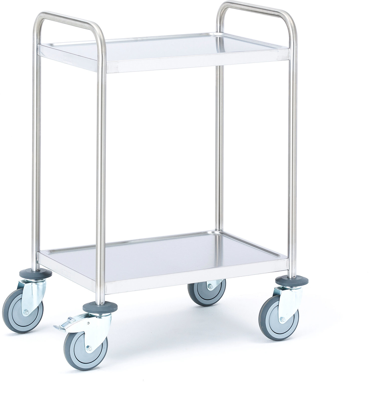AJ Wózek ze stali nierdzewnej z 2 półkami 23266