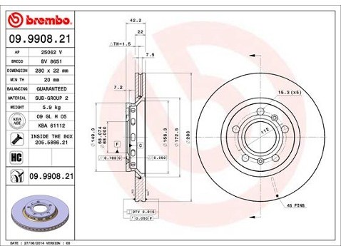 BREMBO 09.9908.21