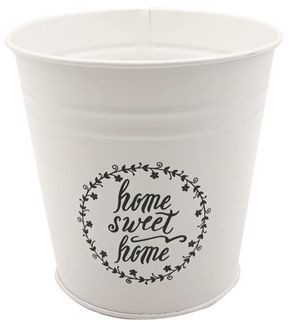 TAJEMNICZY OGRÓD Osłonka metalowa 13 cm biała SWEET HOME