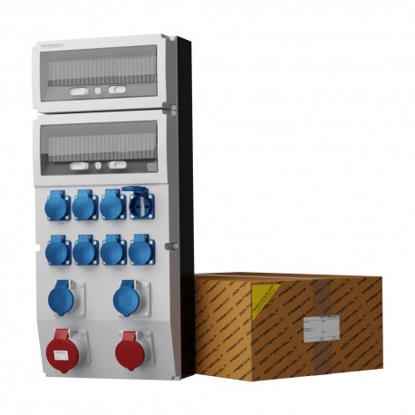 Doktorvolt Rozdzielnica budowlana eXT 32A 16A kempingowe 2x16A 8x230 Schuko 2346 DV-2346-D