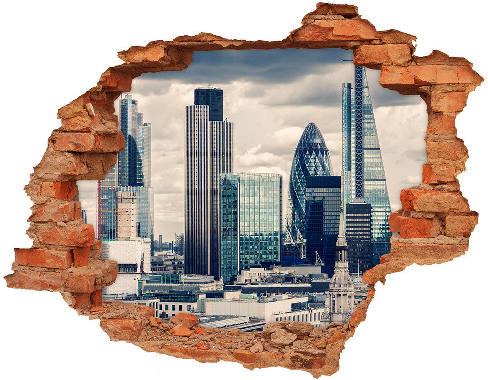 Wallmuralia.pl Fototapeta dziura na ścianę 3d Drapacze chmur