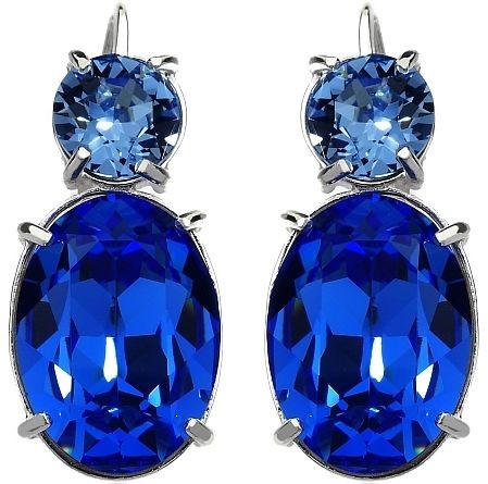 Swarovski KOLCZYKI NIEBIESKIE SAPPHIRE SREBRO
