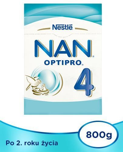 Nestle NAN OPTIPRO 4 Mleko modyfikowane dla dzieci po 2 roku życia 2x 800 g [DWUPAK] + chusteczki Pampers w prezencie! 1144806
