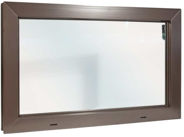 Okno gospodarcze ACO PVC 80 x 50 cm brązowe