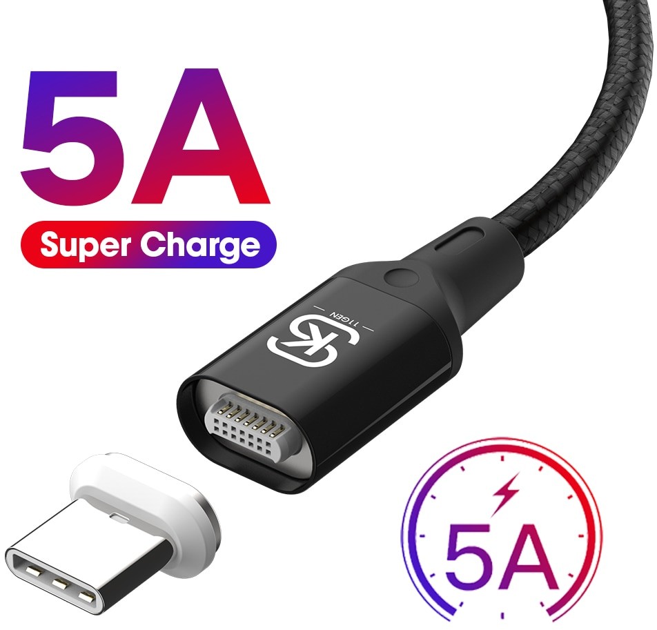 Huawei AliExpress SIKAI 11th Gen 5A magnetyczny przewód ładujący Micro USB C dane kabel do p20 lite p30