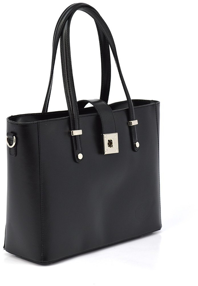 Vera Pelle vp1021 czarny Duża shopperka, efektowne zapięcie