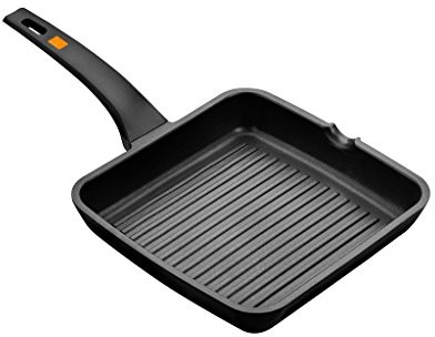 BRA Pinti odlew aluminiowy patelnia grillowa Wewnętrzny rowkowane 28 x 28 cm indukcja, 28 A271428