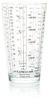 Kitchen Craft kubek z miarką, szklany, niebieski KCGLSMEASURE