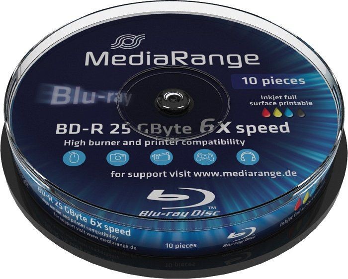 MediaRange BD-R 6x CB 25GB MediaR Pr. 10 - MR500