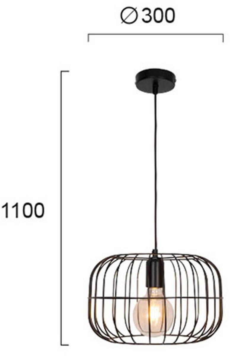 Viokef Lampa wisząca Zenith w kształcie klatki, czarna