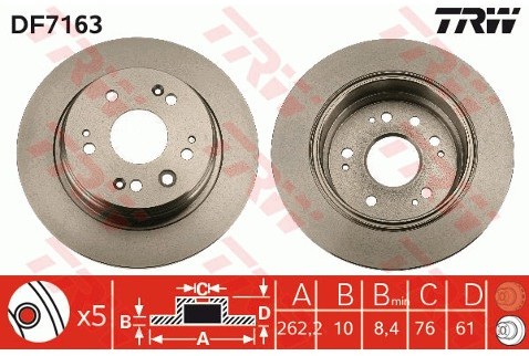 TRW Tarcza hamulcowa DF7163