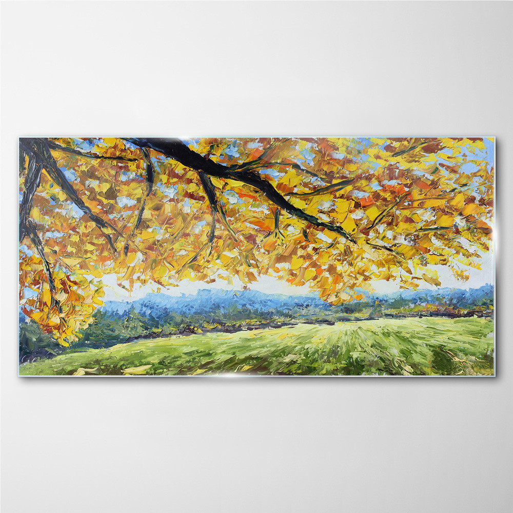 PL Coloray Obraz Szklany Drzewo Liście Jesień 140x70cm