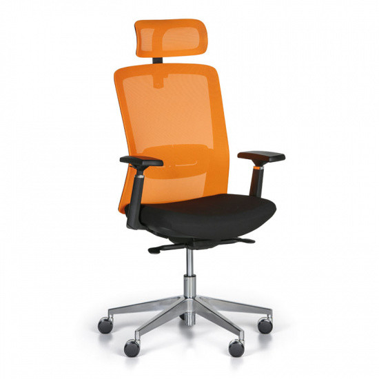 B2B Partner Krzesło biurowe BACK, pomarańczowe/czarne 907002
