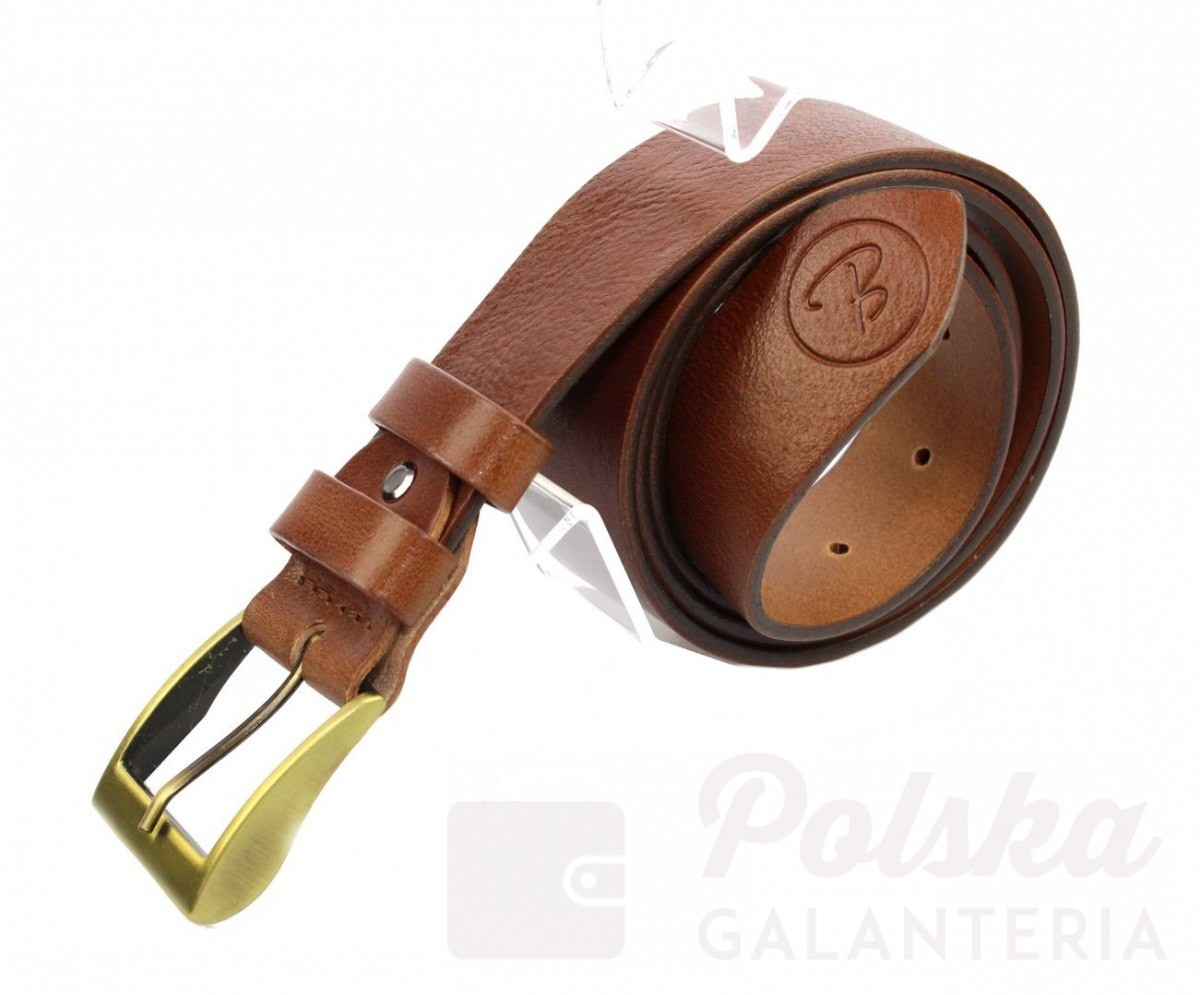 BACHOWSKI (PL) Pasek Skórzany BACHOWSKI (PL) BRĄZOWY Skóra Licowa EXTRA 40 mm