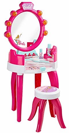 Klein Theo 5328 - Barbie toaletka dla dzieci od 3 lat, z taboretem i światłem i dźwiękiem, wielokolorowa