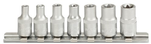 KS Tools 911.4355 zestaw kluczy nasadowych 1/4 cala TX-E, 7-częściowy, E4 E11 4042146170205