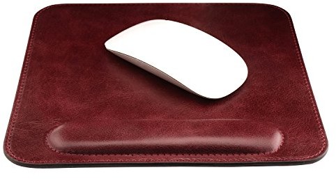 OTTO Leather OTTO Podkładka pod mysz z prawdziwej skóry z podkładką na nadgarstek, liliowy OTTO198