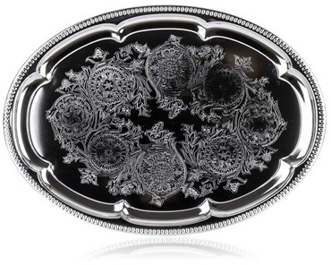 Banquet Taca stalowa z chromowym wykończeniem AKCENT owalna 40,5 x 29 cm 48815010