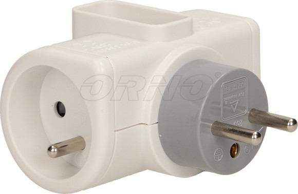 ORNO Rozgałęźnik 2x2P+Z + 1x2P/II z możliwością obrotu o 180° OR-AE-1377 ORNO OR-AE-1377